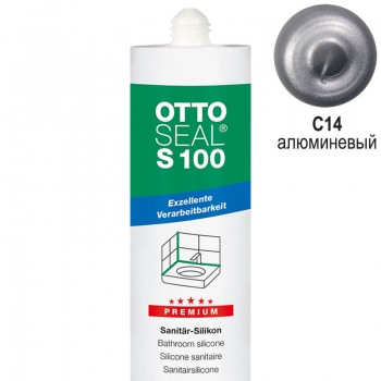 Герметик силиконовый санитарный OTTOSEAL S100 C14 алюминевый, 300 мл