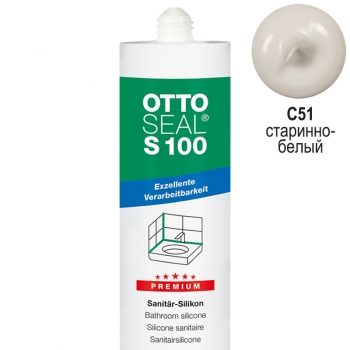 Герметик силиконовый санитарный OTTOSEAL S100 C51 старинно-белый, 300 мл