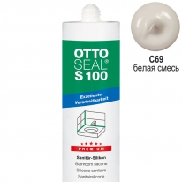 Герметик силиконовый санитарный OTTOSEAL S100 C69 белая смесь, 300 мл