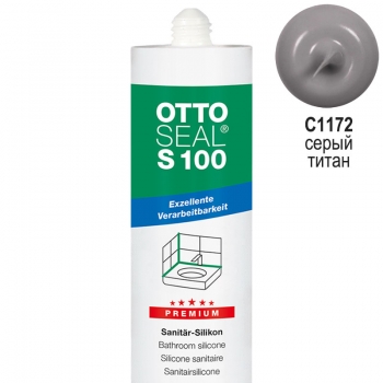 Герметик силиконовый санитарный OTTOSEAL S100 C1172 серый титан, 300 мл