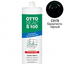 Герметик силиконовый санитарный OTTOSEAL S100 C5176 бархатисто-чёрный, 300 мл