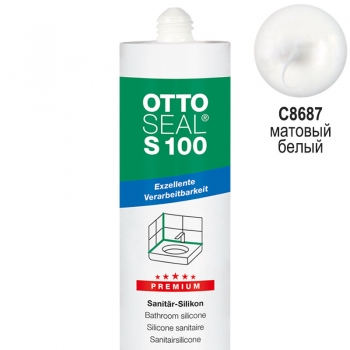 Герметик силиконовый санитарный OTTOSEAL S100 C8687 матовый белый, 300 мл